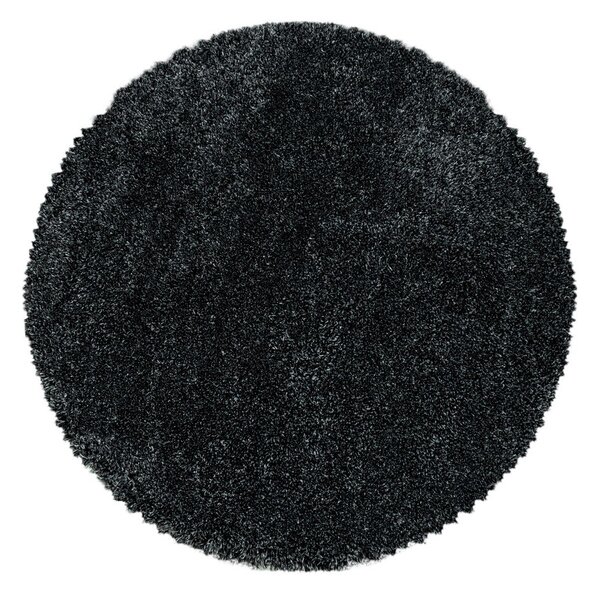 Antracitový kulatý koberec ø 120 cm Fluffy – Ayyildiz Carpets