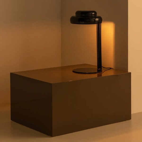 WOOOD Tmavě modrá kovová stolní lampa Rassy