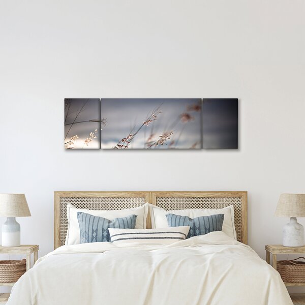 Obraz - Luční kvítí u jezera (170x50 cm)