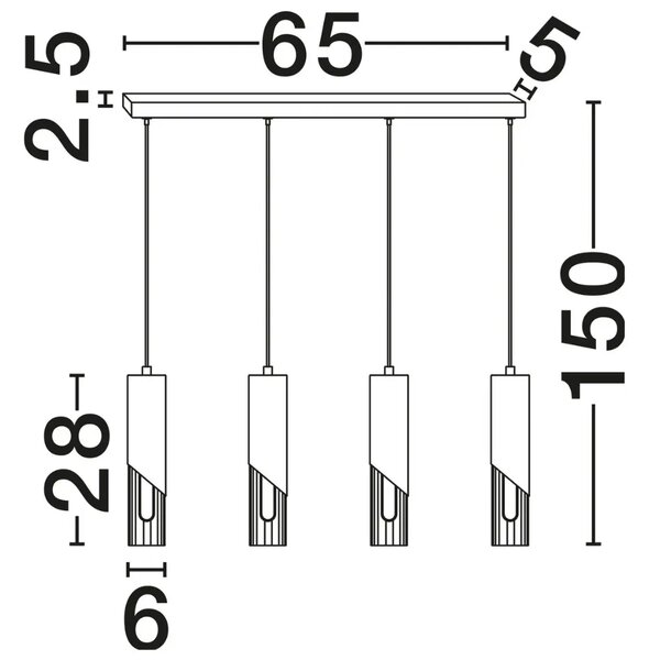 Nova Luce Zlaté závěsné světlo Modesto 66 cm
