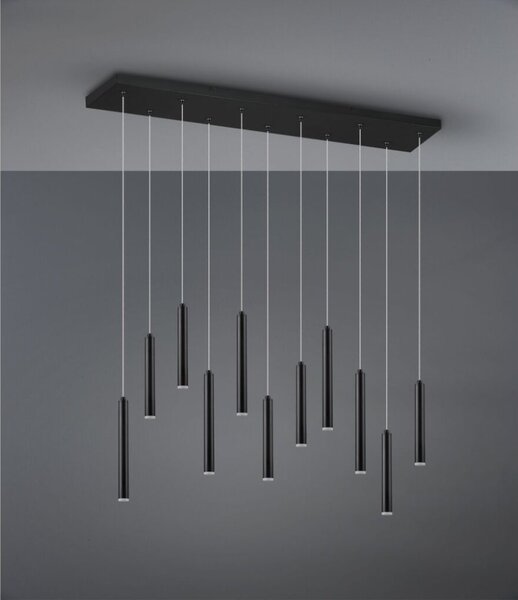 TRIO 321611132 TUBULAR závěsné svítidlo LED 11x2,5W/220lm 3000K matná černá, switchdimmer