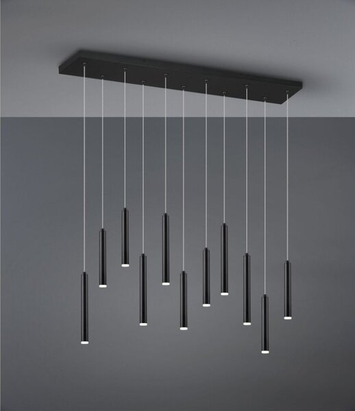 TRIO 321611132 TUBULAR závěsné svítidlo LED 11x2,5W/220lm 3000K matná černá, switchdimmer