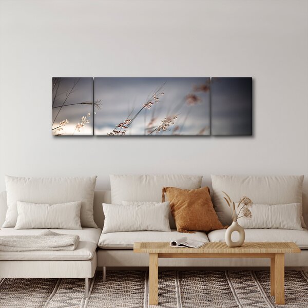 Obraz - Luční kvítí u jezera (170x50 cm)