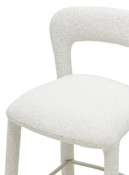 NovaNook Krémová bouclé barová židle Irokiii 65 cm