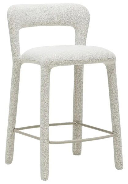 NovaNook Krémová bouclé barová židle Irokiii 65 cm