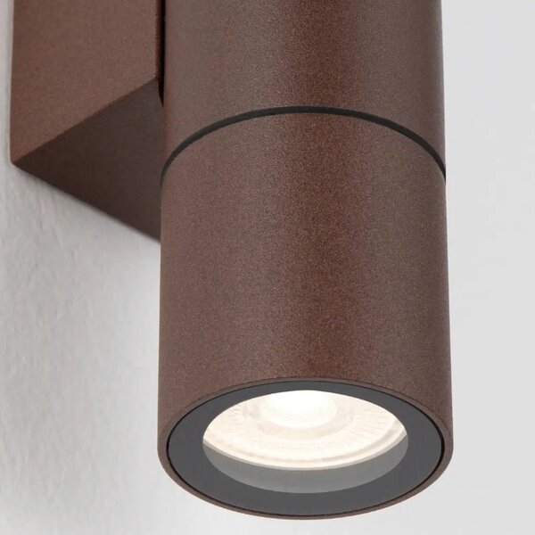 Nova Luce Hnědé kovové dvojité venkovní nástěnné světlo Roux 23 cm