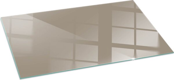 Sklenná podkladová deska pro 100x50 cm - kamna - krbová deska sklenná - ochranné sklo - ochranná deska proti jiskrám - sklenná podkladová deska ohnivzdorná - tepelná ochranná deska - ochrana sklenné podkladové desky - barva hndá