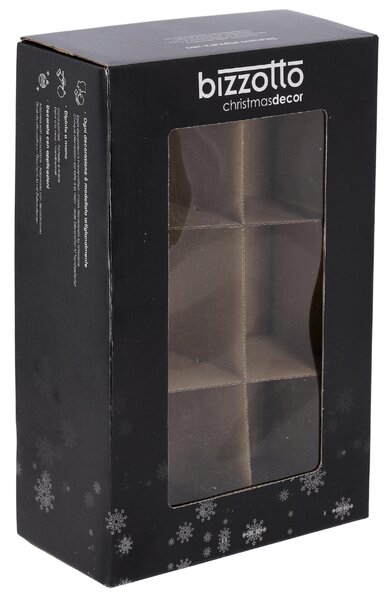 Bizzotto Set šesti stříbrných vánočních ozdob Glaciate Ø8 cm
