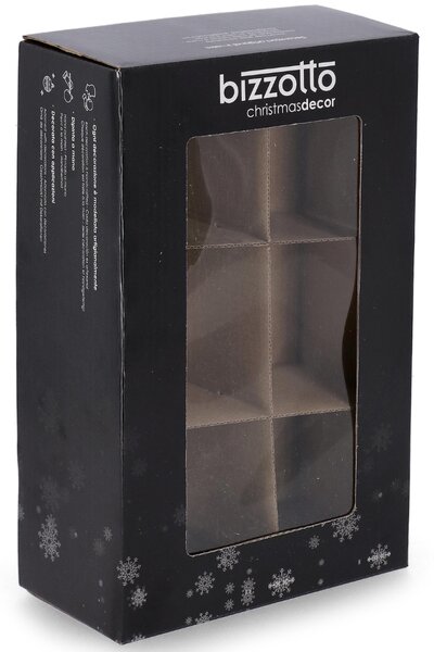 Bizzotto Set šesti šedých vánočních ozdob Amaze Ø8 cm