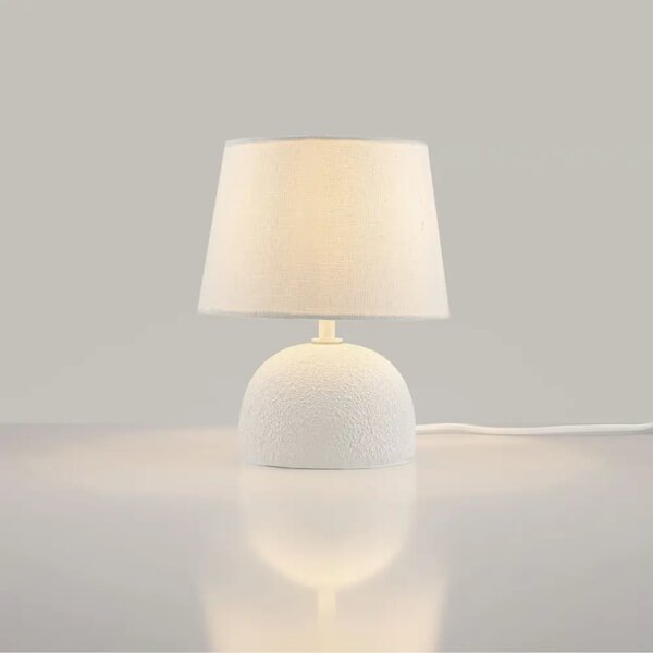 Nova Luce Bílá keramická stolní lampa Noma