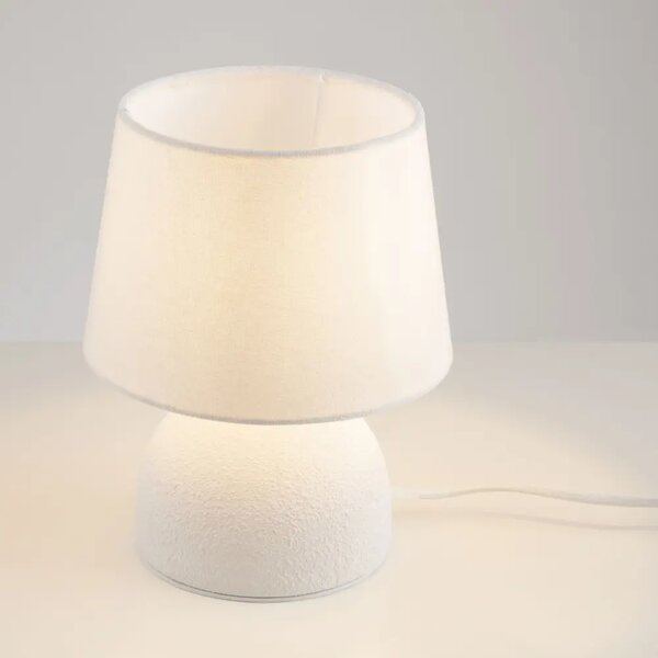 Nova Luce Bílá keramická stolní lampa Noma