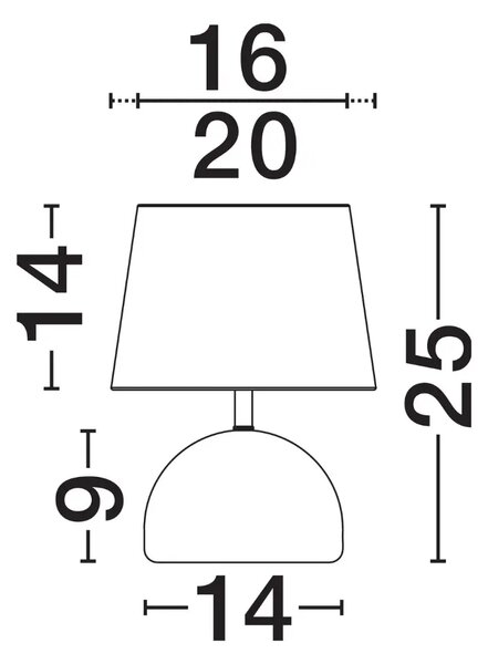 Nova Luce Bílá keramická stolní lampa Noma