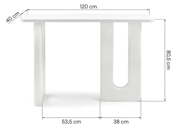 NovaNook Bílý lakovaný toaletní stolek Richi 120 x 40 cm