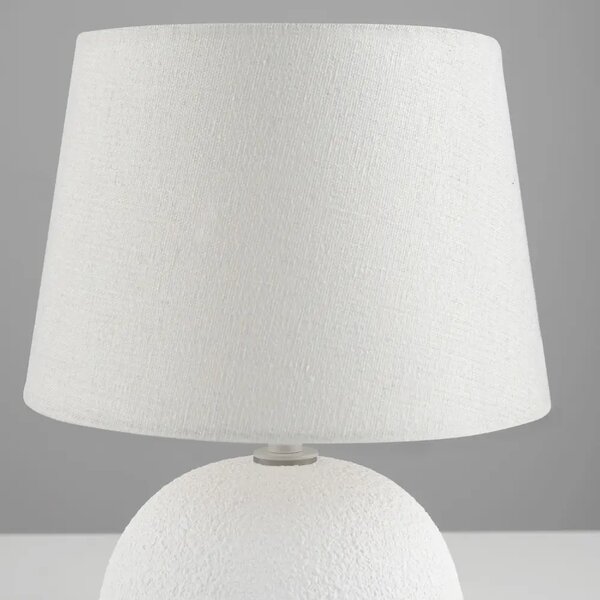 Nova Luce Bílá keramická stolní lampa Noma
