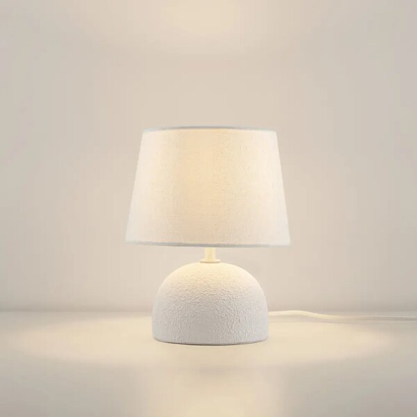Nova Luce Bílá keramická stolní lampa Noma