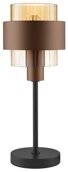 Nova Luce Hnědá skleněná stolní lampa Serena