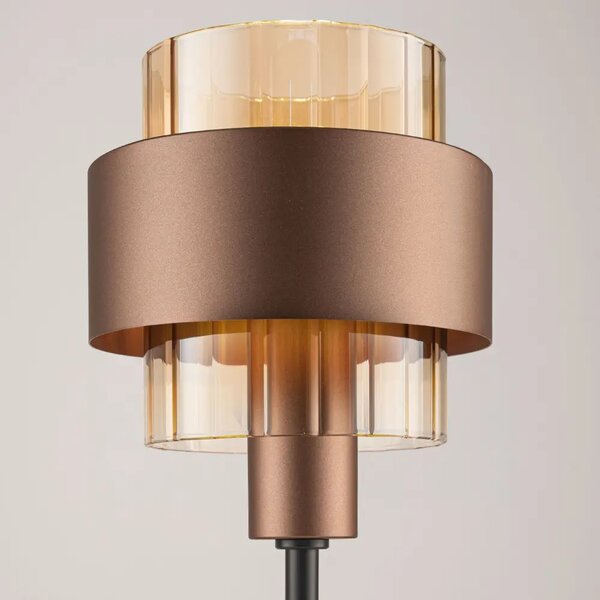 Nova Luce Hnědá skleněná stolní lampa Serena