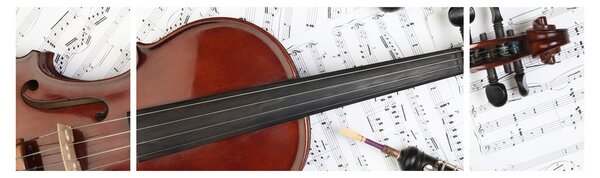 Obraz - Hudební nástroje (170x50 cm)