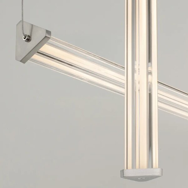 Nova Luce Stříbrné závěsné LED světlo Pheme 104 cm