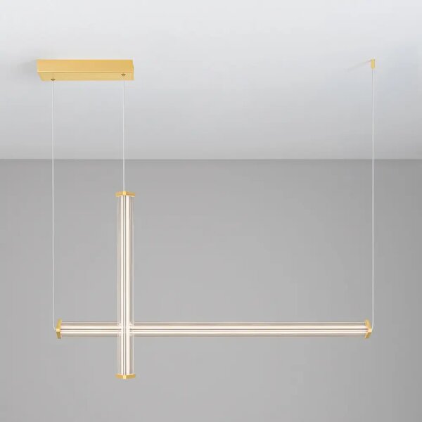 Nova Luce Zlaté závěsné LED světlo Pheme 104 cm