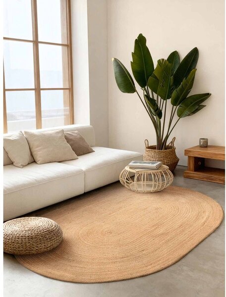 Oboustranný/ručně tkaný jutový koberec v přírodní barvě 160x230 cm Braided – Hanse Home