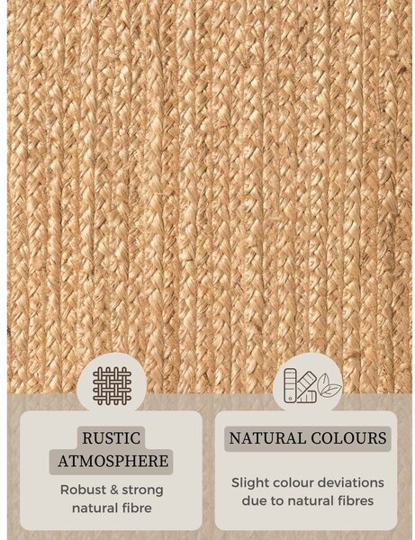 Oboustranný/ručně tkaný jutový koberec v přírodní barvě 160x230 cm Braided – Hanse Home