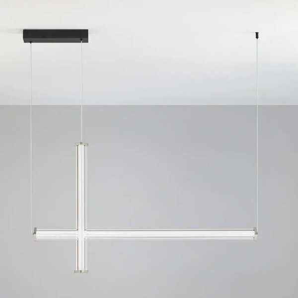 Nova Luce Stříbrné závěsné LED světlo Pheme 104 cm