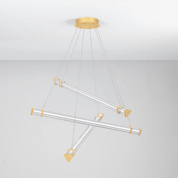 Nova Luce Zlaté závěsné LED světlo Pheme 88 cm