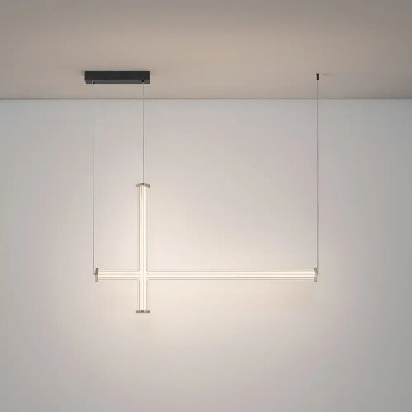 Nova Luce Stříbrné závěsné LED světlo Pheme 104 cm