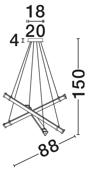 Nova Luce Stříbrné závěsné LED světlo Pheme 88 cm