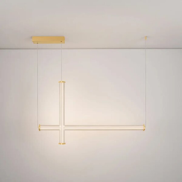 Nova Luce Zlaté závěsné LED světlo Pheme 104 cm