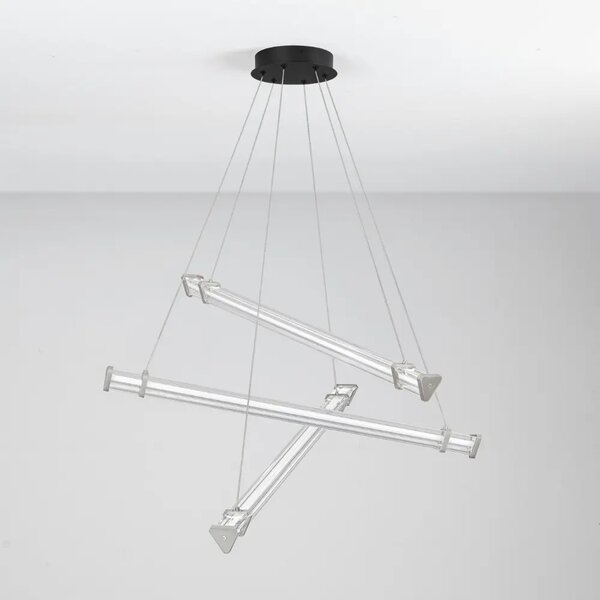 Nova Luce Stříbrné závěsné LED světlo Pheme 88 cm