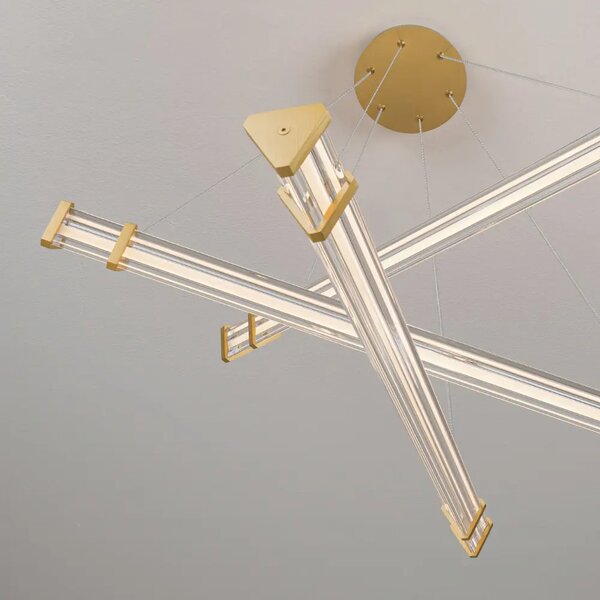 Nova Luce Zlaté závěsné LED světlo Pheme 88 cm