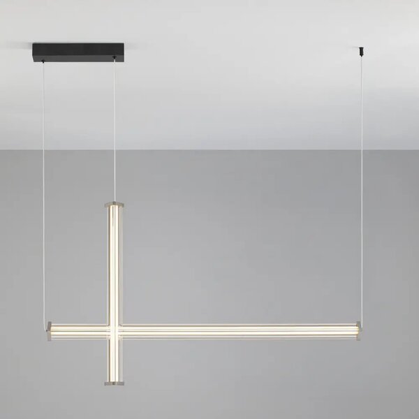 Nova Luce Stříbrné závěsné LED světlo Pheme 104 cm