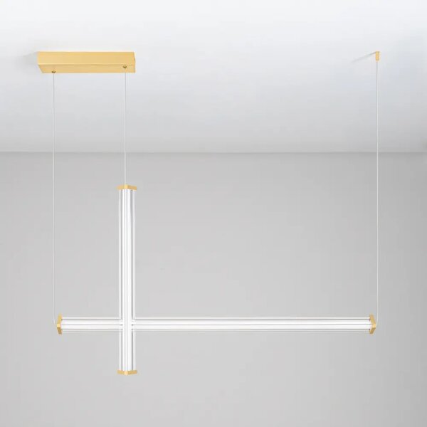 Nova Luce Zlaté závěsné LED světlo Pheme 104 cm