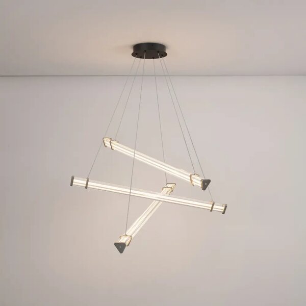 Nova Luce Stříbrné závěsné LED světlo Pheme 88 cm