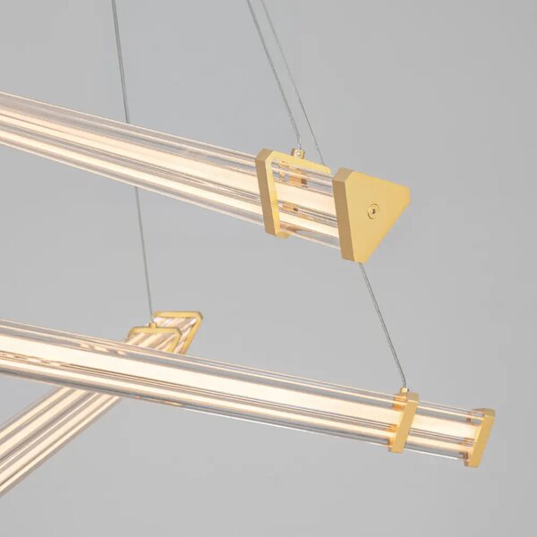 Nova Luce Zlaté závěsné LED světlo Pheme 88 cm