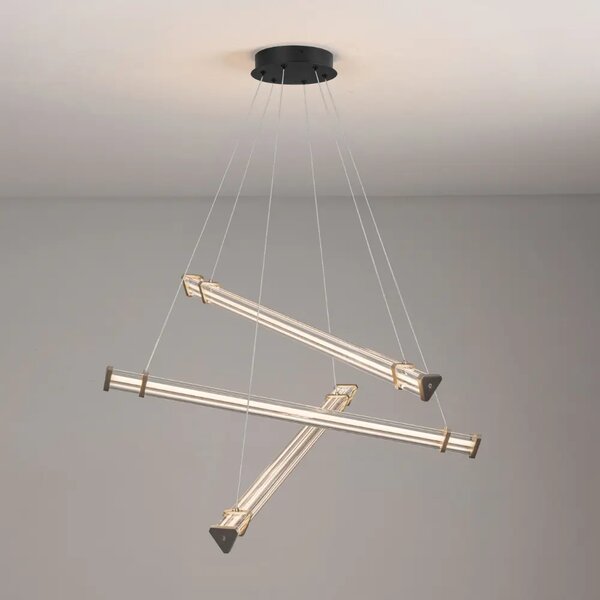 Nova Luce Stříbrné závěsné LED světlo Pheme 88 cm