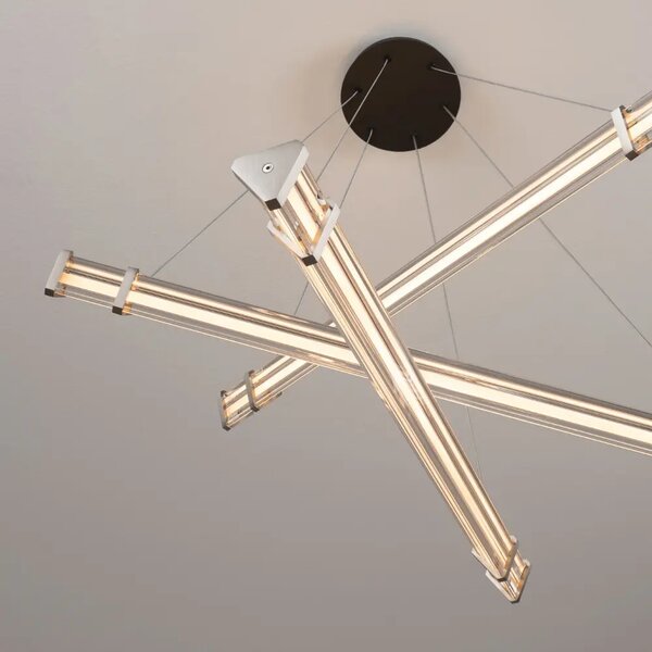 Nova Luce Stříbrné závěsné LED světlo Pheme 88 cm