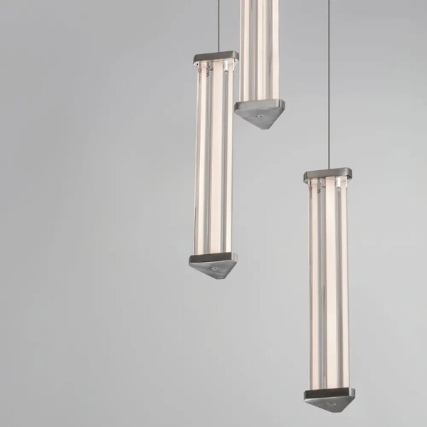 Nova Luce Stříbrné závěsné LED světlo Pheme 25 cm
