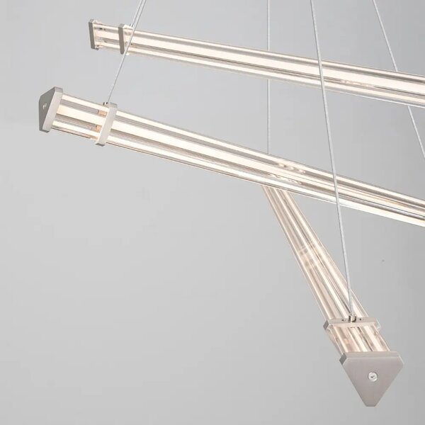 Nova Luce Stříbrné závěsné LED světlo Pheme 88 cm