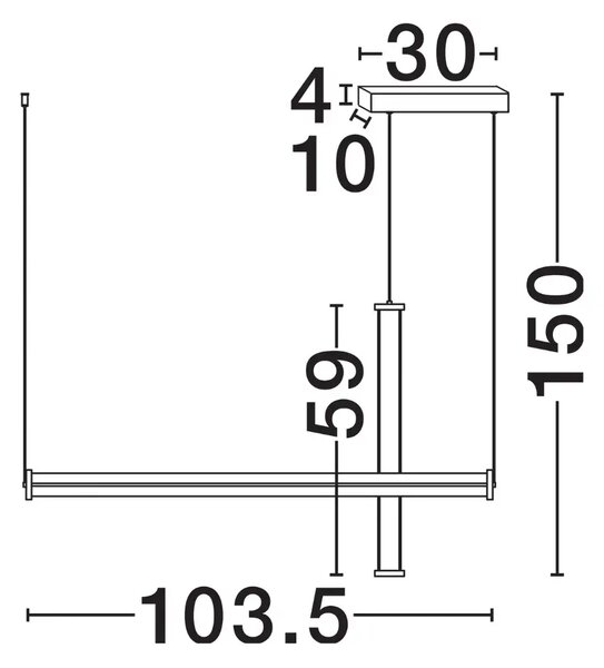 Nova Luce Stříbrné závěsné LED světlo Pheme 104 cm