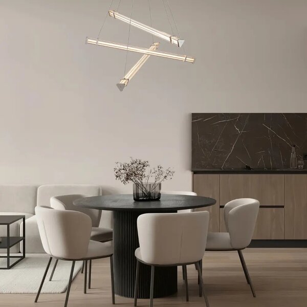 Nova Luce Stříbrné závěsné LED světlo Pheme 88 cm