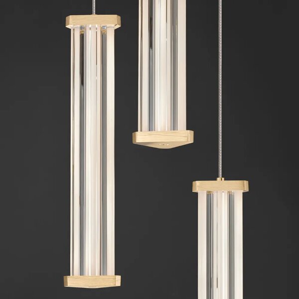 Nova Luce Zlaté závěsné LED světlo Pheme 25 cm