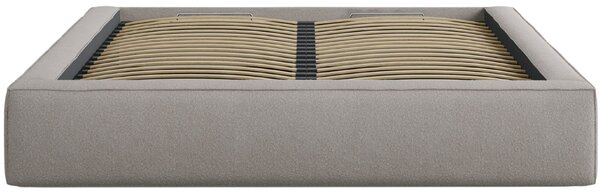 Micadoni Tmavě béžová bouclé dvoulůžková postel Simon 160 x 200 cm s úložným prostorem