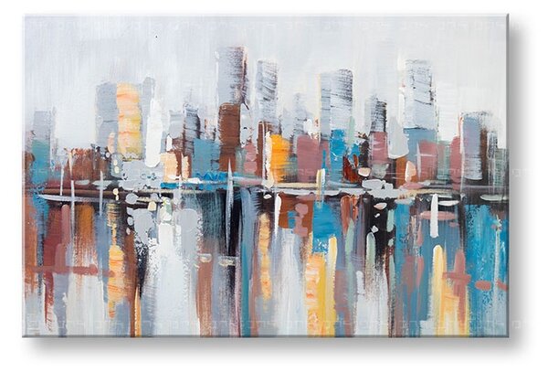 Malovaný nástěnný obraz CITY 1 díl 90x60 cm CFAZH5135E1