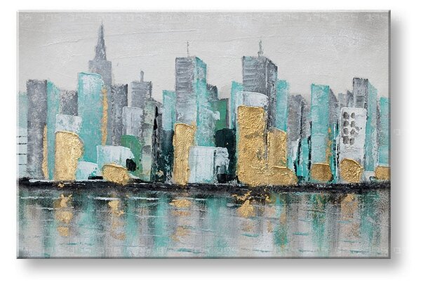 Malovaný nástěnný obraz CITY 1 díl 90x60 cm CFAZH6545E1