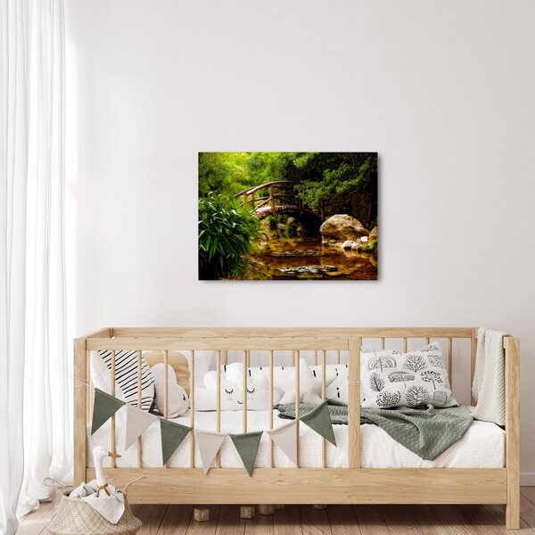 Obraz - Most přes říčku (70x50 cm)