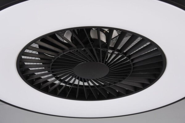 TRIO R62672132 HALMSTAD stropní svítidlo s ventilátorem LED D593mm 40W/3000lm 3000-6500K matná černá, stmívatelné, dálkový ovladač
