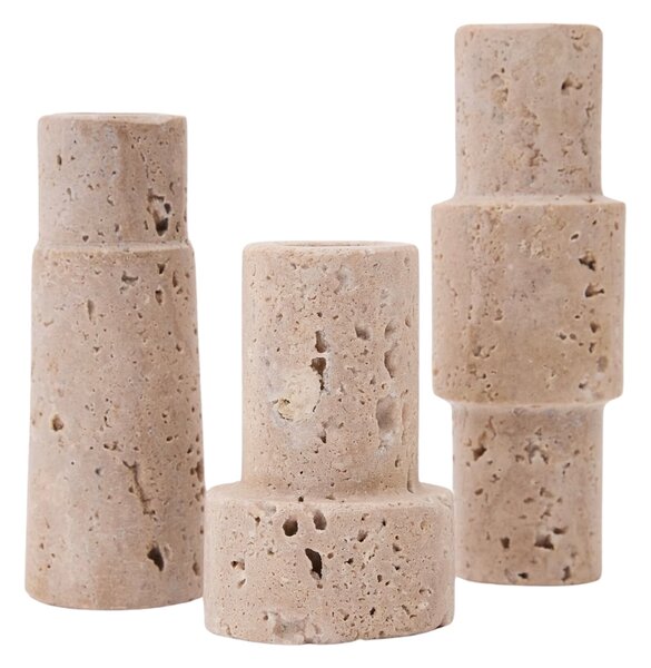 -30 % Dny Marianne - Kave Home Set tří kamenných svícnů Majid